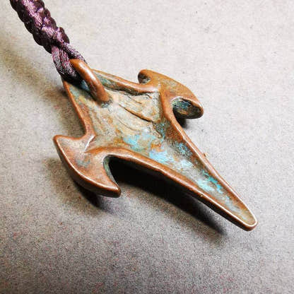 Vintage Shankha Divine Conch Badge,Tibetan Buddhist Protective Amulet Pendant - Tibetan Buddhist amulet, size reference