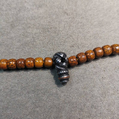 Gandhanra Tibetan Mala Guru Bead, Lucky Knot T-drilled 3-Hole Bead for Prayer Bead,0.8"