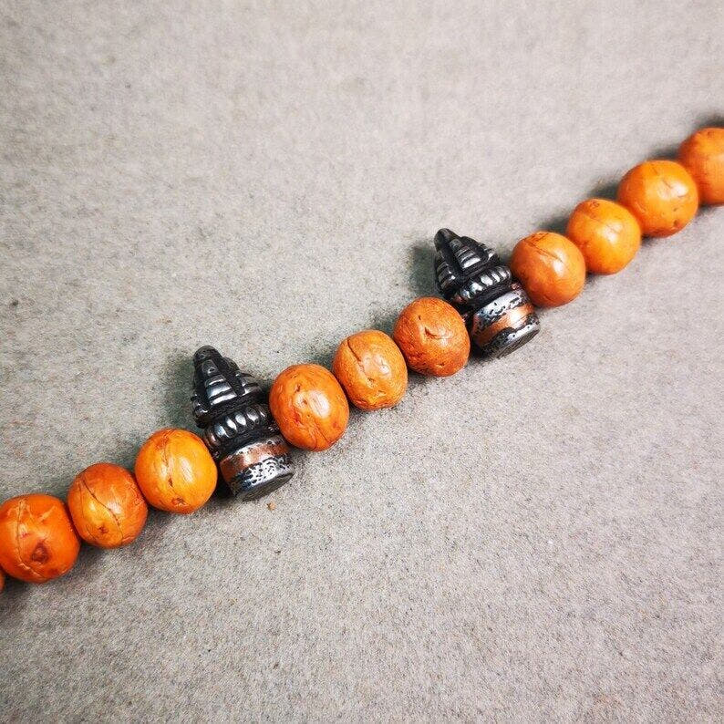 Amulet,Stupa Bead Pendant for Mala,Bag Hanging,Prayer Bead,0.6" - Tibetan Buddhist mala beads, view 4