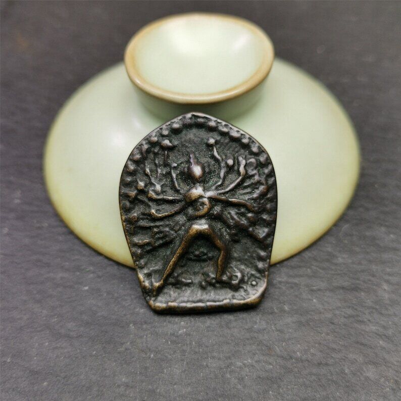 Buddhism Kalacakra-vajra Amulet Badge,60 years old