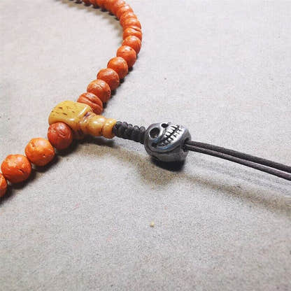 Citipati Skull Marker Beads 0.4" - Tibetan Buddhist art, view 4