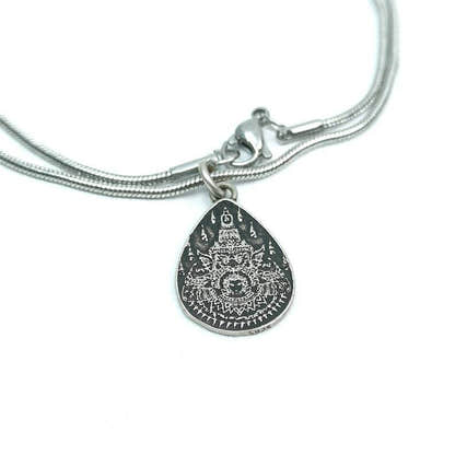 Lucky Charm, Unique Stupa / Pagoda Pattern,Silver Pendant - Tibetan Buddhist art, view 5