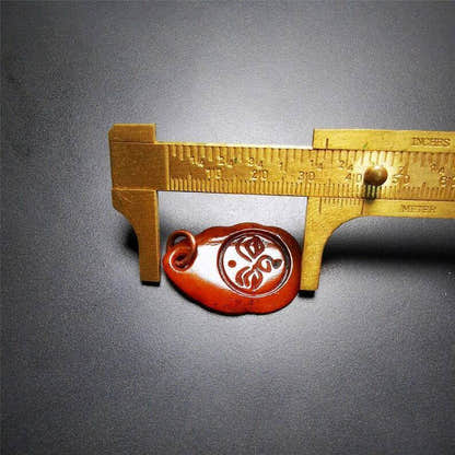 Amulet,Yak Bone Carved Buddha Eye Pendant - Tibetan Buddhist amulet, size reference