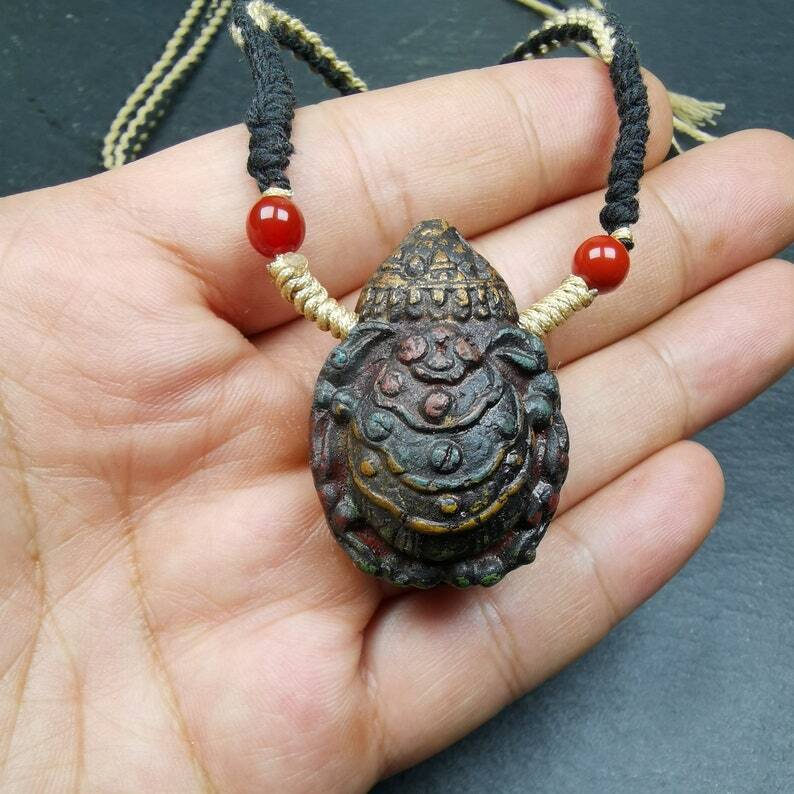 Old Tibetan Tsa Tsa Amulet, Scorpion Guru of Padmasambhava,Scorpion Terma Amulet