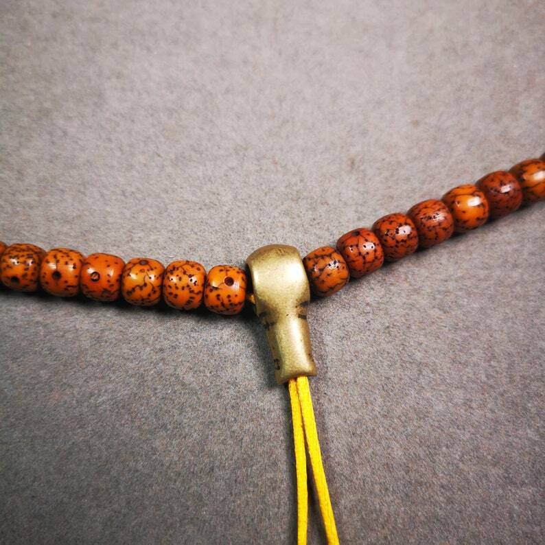 Gandhanra Tibetan Mala Guru Bead, T-drilled 3-Hole Connector Bead for Prayer Bead,0.8"