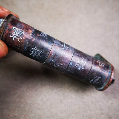 Combination Padlock, Old Door Lock, 3.74" - Tibetan Buddhist art, view 7