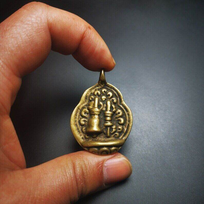 Buddhist Amulet,vajra club and tribu bell Pendant - Tibetan Buddhist amulet, view 8