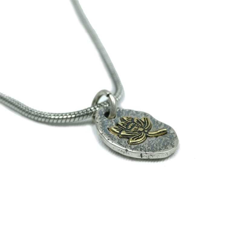 Lucky Charm, Unique Buddhism Lotus,Silver Pendant Amulet