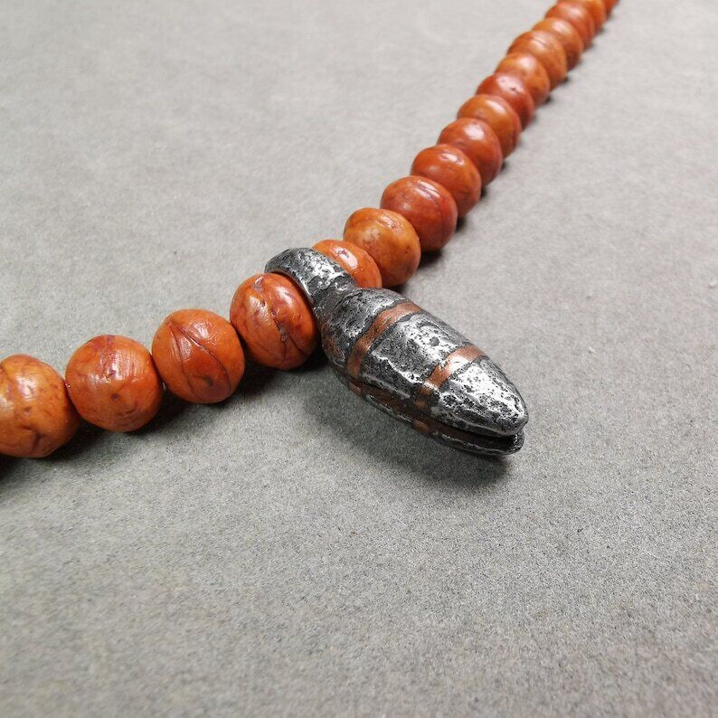 Gandhanra Handmade Buddhist Mala Counter Clip,Dzi Shape Bum Counter Clip for Prayer Beads