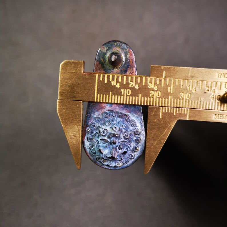 Combination Padlock, Old Door Lock, 3.74" - Tibetan Buddhist art, size reference