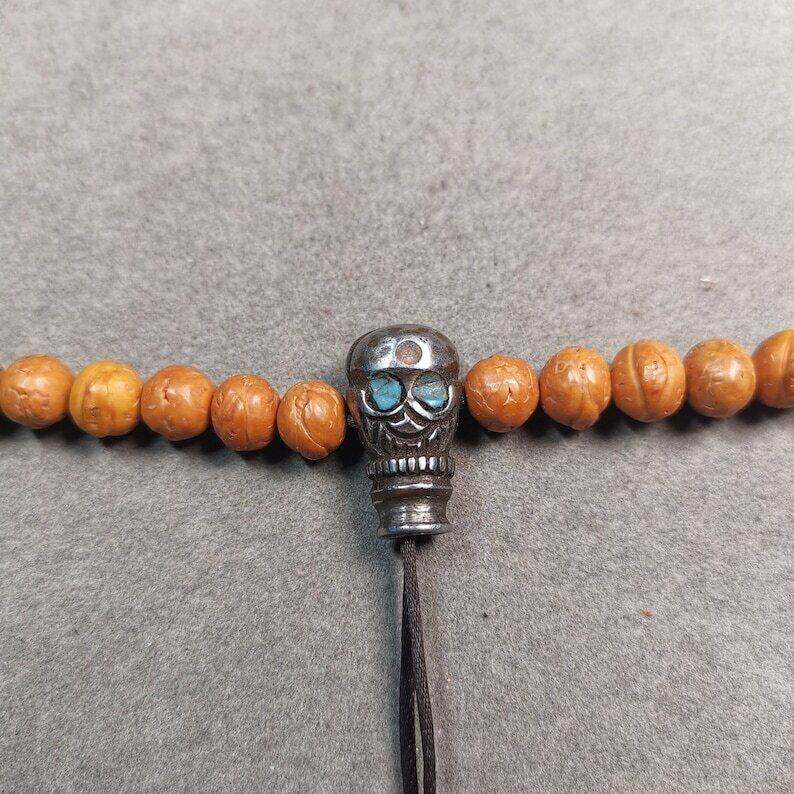 Mala Guru Bead, T-drilled 3-Hole Connector Bead - Tibetan Buddhist mala beads, view 5