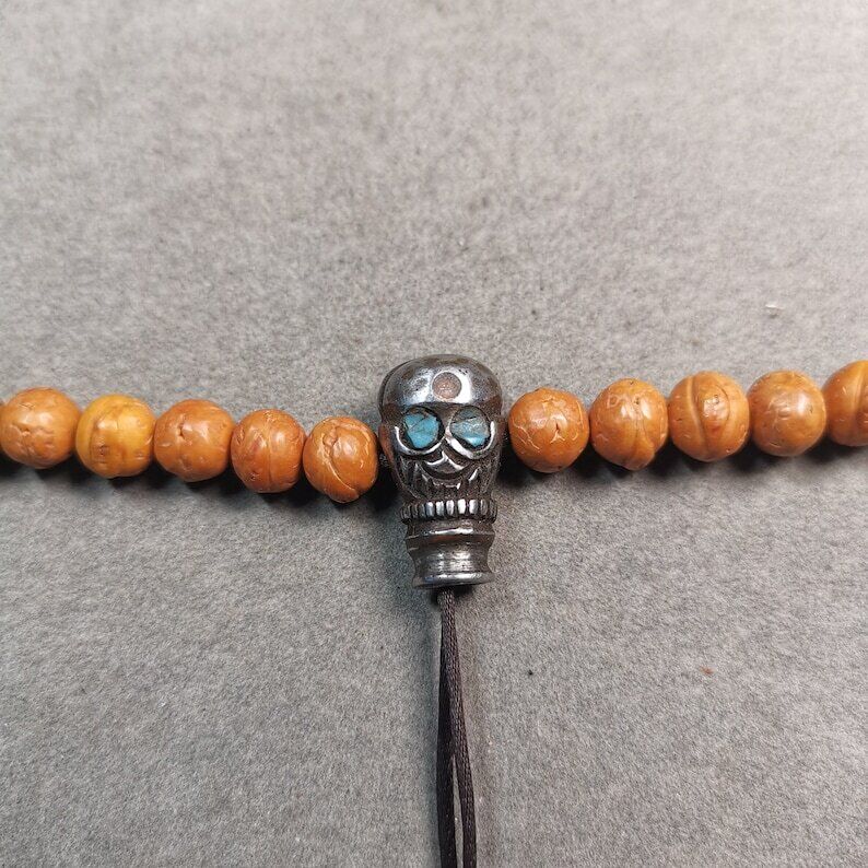 Gandhanra Tibetan Mala Guru Bead, T-drilled 3-Hole Connector Bead for Prayer Bead,0.87"