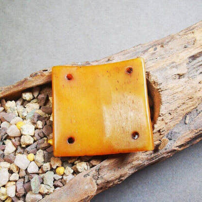 Yak Bone Carved Cross Vajra Amulet Badge, Tibetan Buddhist Pendant - Tibetan Buddhist amulet, view 4