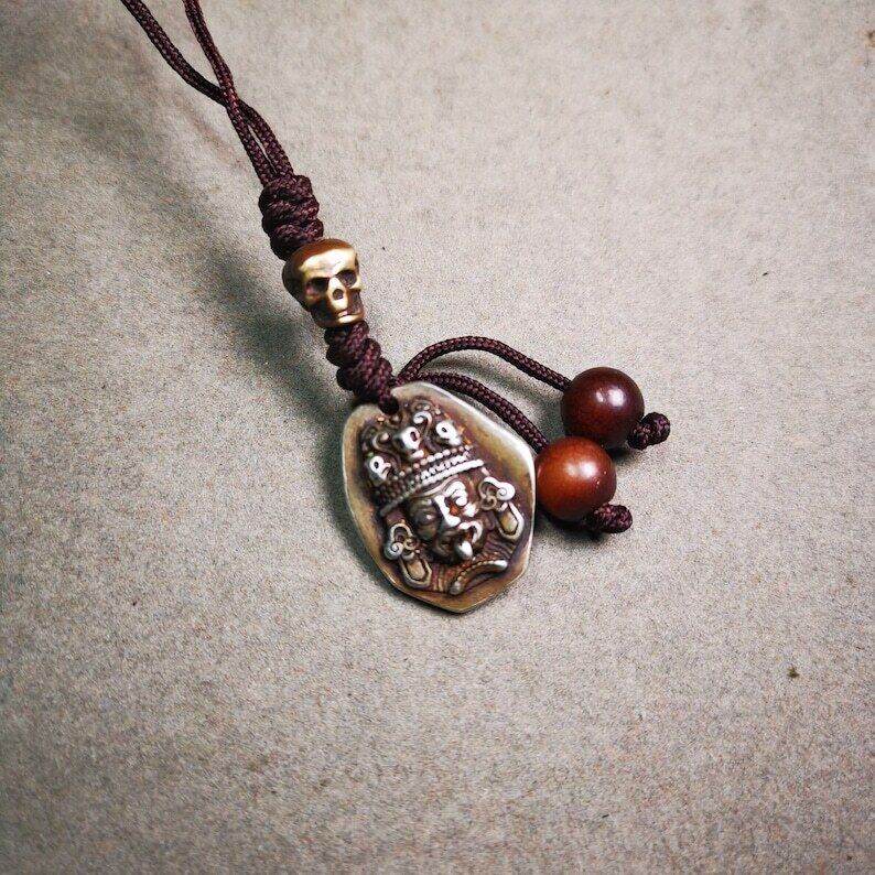 Drashi Lhamo,Zashi Lhamo Pendant - Tibetan Buddhist art, front view