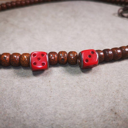 Mala Spacer Bead,Yak Bone Dice Marker Beads for Prayer Beads Necklace