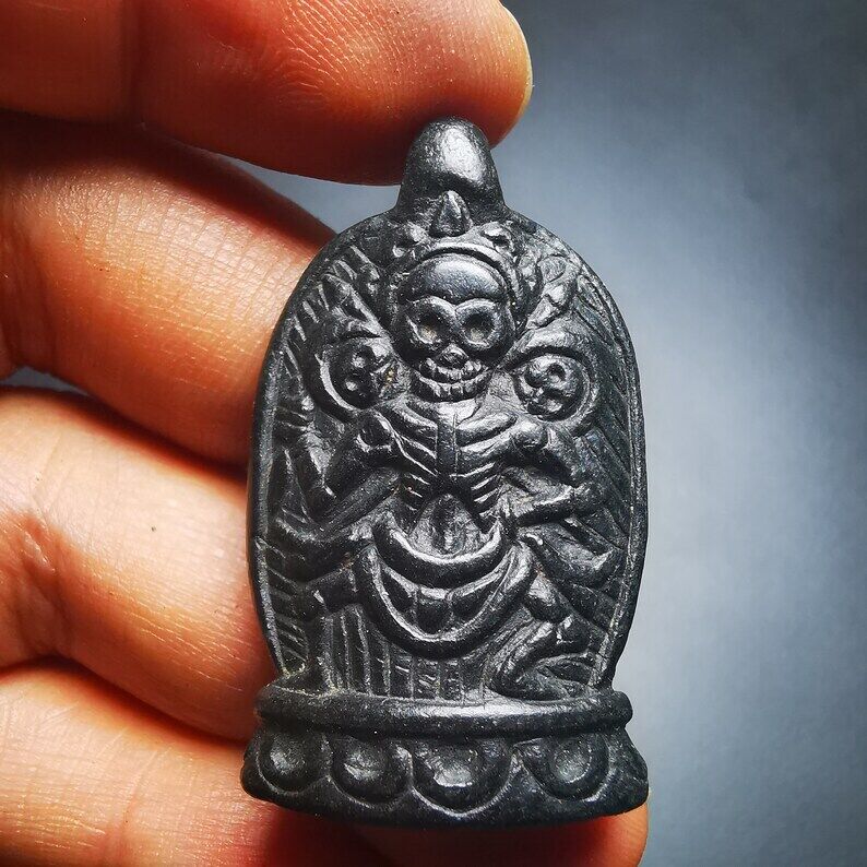 Gandhanra Antique Tibetan Amulet,Masters of Sitavana Skull,Citipati  Pendant