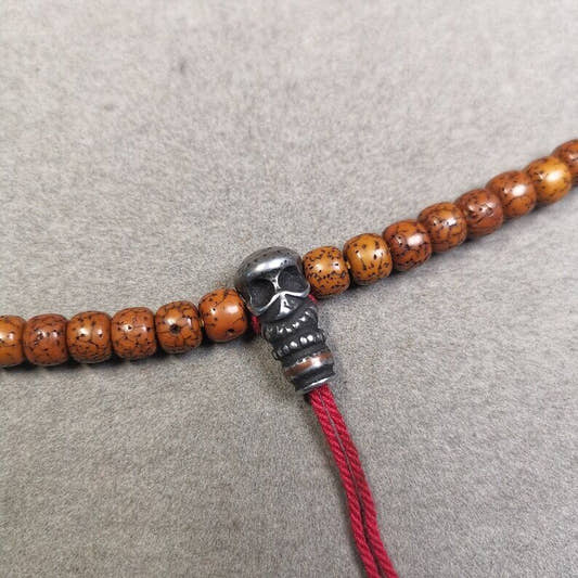 Mala Guru Bead, T-drilled 3-Hole Connector Bead for Prayer Bead,0.87" - Tibetan Buddhist mala beads, front view
