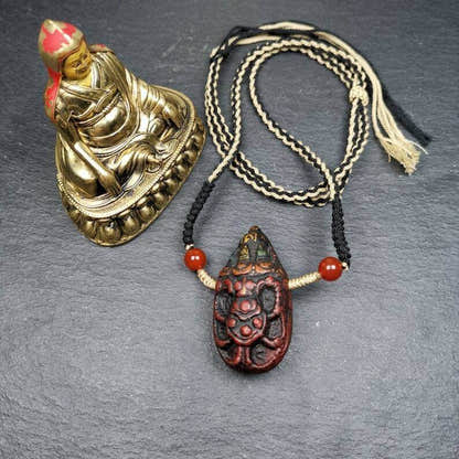 Old Tibetan Tsa Tsa Amulet, Scorpion Guru of Padmasambhava,Scorpion Terma Amulet - Tibetan tsa tsa mold, view 4