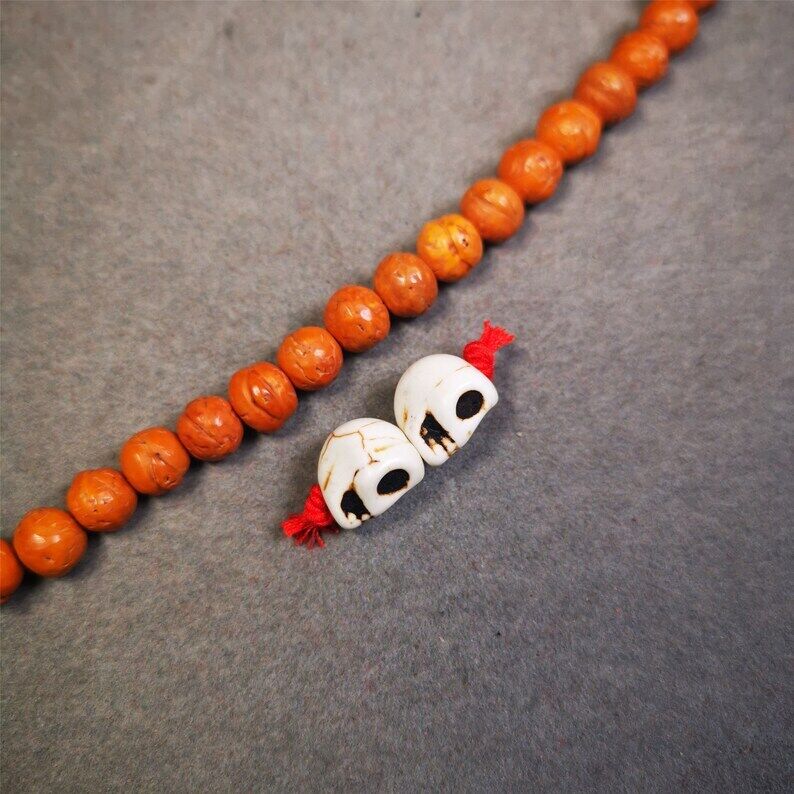 Mala Spacer Beads,Citipati Skull Marker Beads 0.4"×0.47"