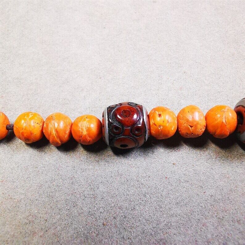 Mala Spacer Bead,Yak Bone Dice Marker Beads for Prayer Bead Necklace