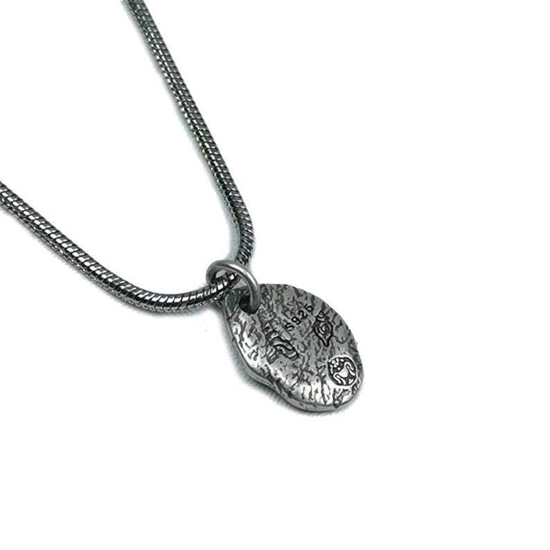 Lucky Charm, Unique Buddhism Lotus,Silver Pendant Amulet - Tibetan Buddhist amulet, view 8