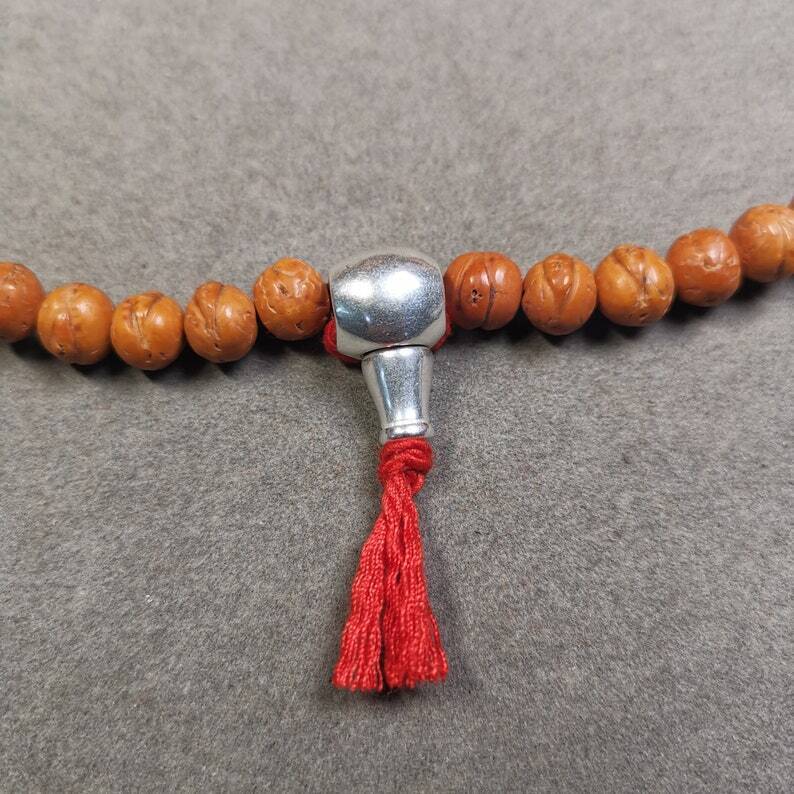 Gandhanra Handmade Mala Accessories,Guru Bead, T-drilled 3-Hole Bead for Prayer Bead,0.8"