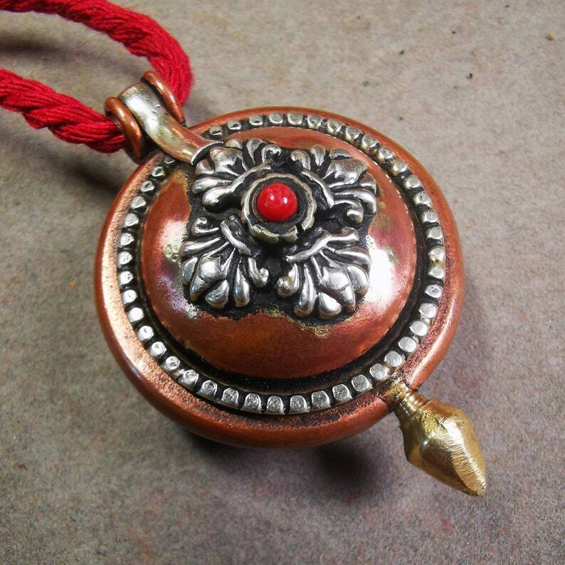Gau Ghau Shrine, Amulet 2.16" - Tibetan Buddhist amulet, view 9