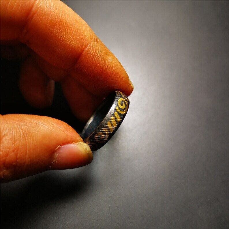 Handcrafted Tibetan Ring 2.71" - Tibetan Buddhist art, view 5