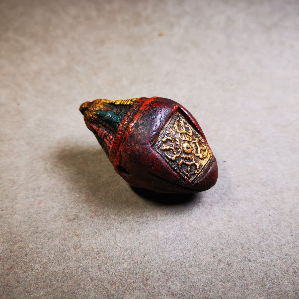 Niang La Tsa Tsa Statue Amulet,Stupa Pendant,2.52" - Tibetan Buddhist amulet, view 5