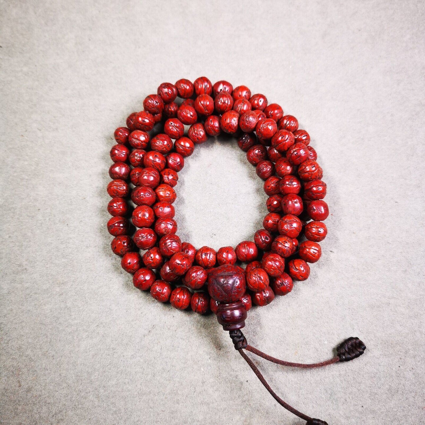 Old 108 Bodhi Beads Mala,8.5mm Prayer Beads Necklace, 84cm Long