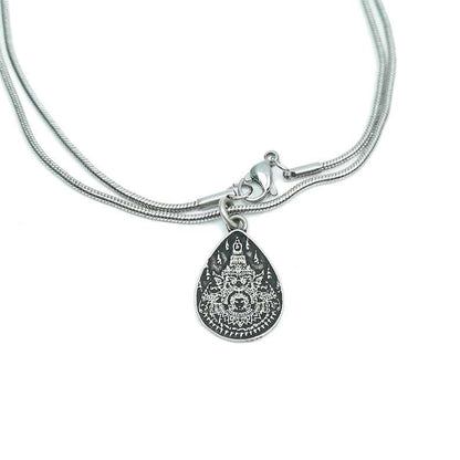 Lucky Charm, Unique Stupa / Pagoda Pattern,Silver Pendant