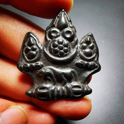 Buddhist Amulet,Mani Jewel Pendant,Cintamani Badge - Tibetan Buddhist amulet, view 7