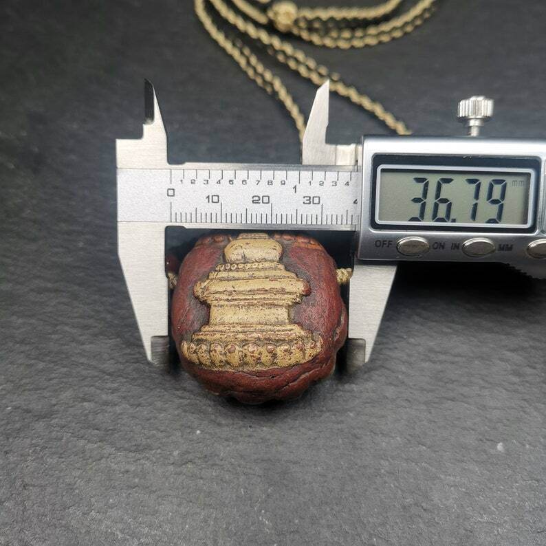 Stupa Tsa Tsa Amulet, Scorpion Guru of Padmasambhava, Scorpion Terma Pendant - Tibetan Buddhist amulet, view 9