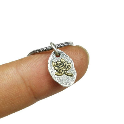 Lucky Charm, Unique Buddhism Lotus,Silver Pendant Amulet