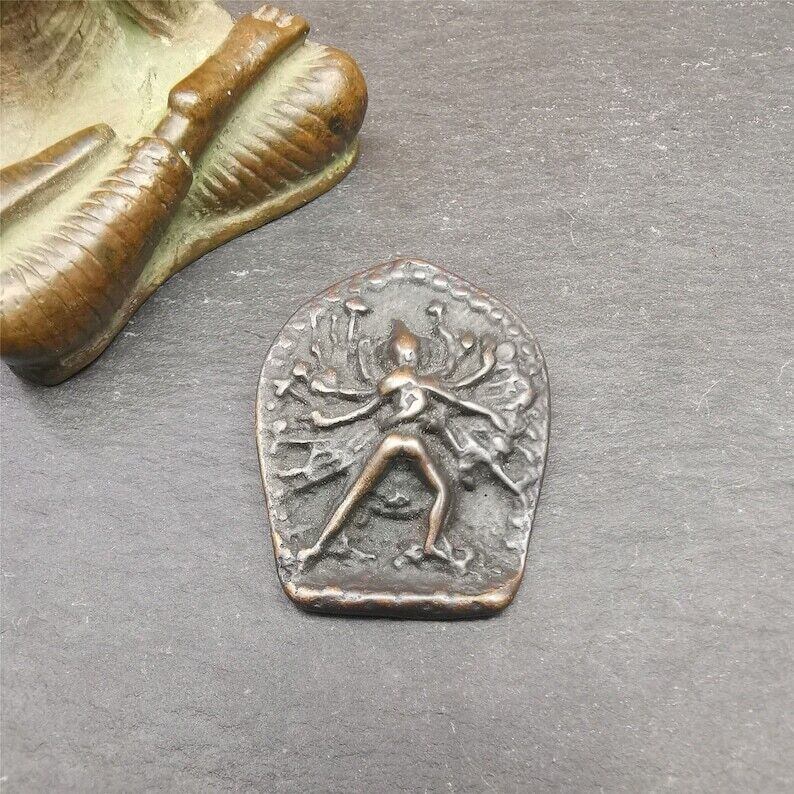 Buddhism Kalacakra-vajra Amulet Badge,60 years old