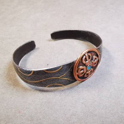 Bangle,Unique Cross Vajra Cuff Bracelet,Protection Jewelry