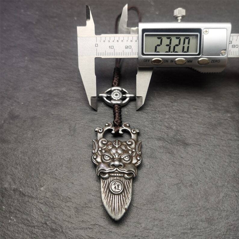 Amulet,Kirtimukha Pendant,Bhoma,Banaspati,1.97" - Tibetan Buddhist amulet, view 9