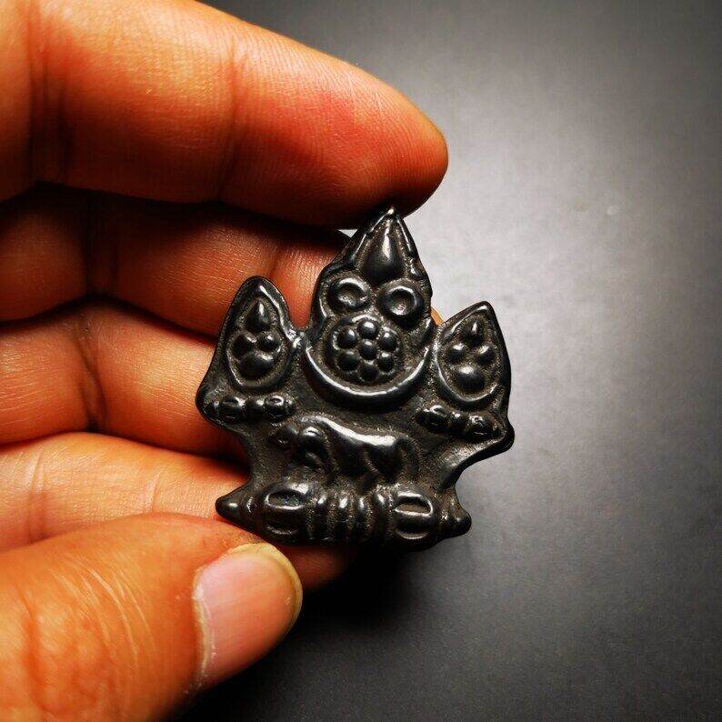 Buddhist Amulet,Mani Jewel Pendant,Cintamani Badge - Tibetan Buddhist amulet, view 5