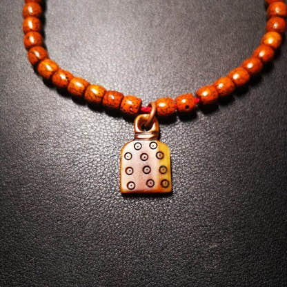 Yak Bone Carved Skull Prayer Bead Pendant - Tibetan Buddhist art, view 4