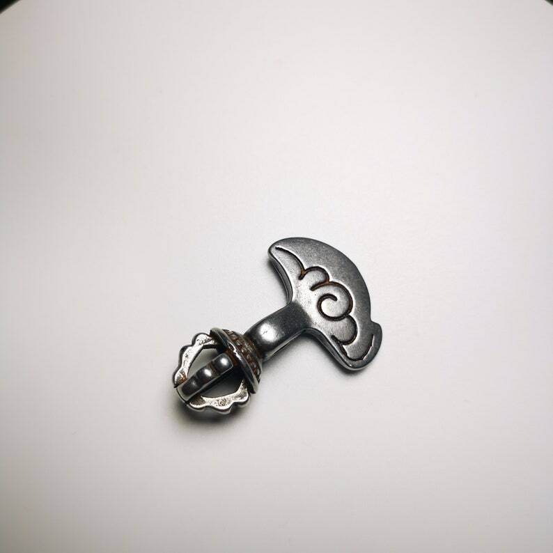 Amulet Pendant,Kartika knife of the dakinis - Tibetan Buddhist amulet, size reference