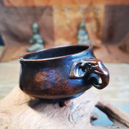 Censer,Amphora Incense Burner 1.5" - Tibetan Buddhist art, detailed view