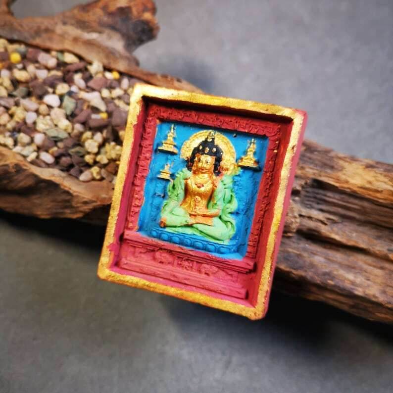 Tsa Tsa Mold Statue,Shakyamuni,Gautama Buddha - Tibetan Buddhist statue, detailed view