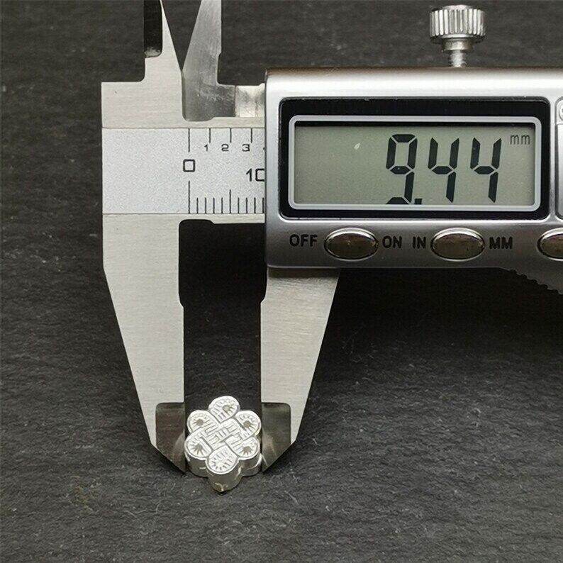 Mala Bead Pendant,Sterling Silver Lucky Knot Bead,Endless Knot - Tibetan Buddhist mala beads, view 9