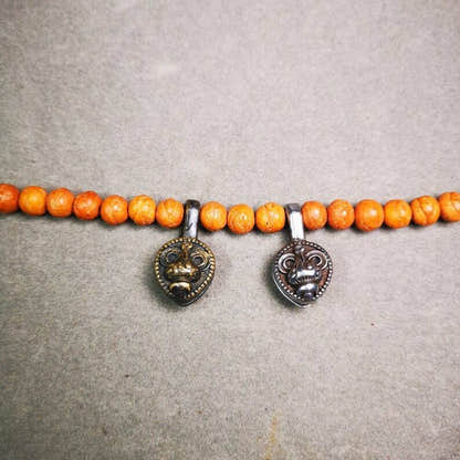 Mala Counter Clip,Bum Counter Clip 1.1" - Tibetan Buddhist mala beads, front view