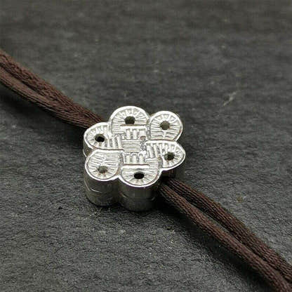 Mala Bead Pendant,Sterling Silver Lucky Knot Bead,Endless Knot - Tibetan Buddhist mala beads, view 4