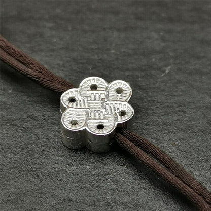 Mala Bead Pendant,Sterling Silver Lucky Knot Bead,Endless Knot