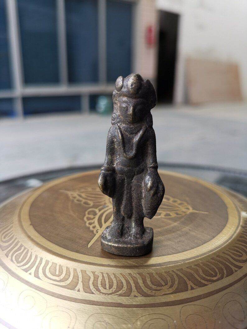 Buddha Statue,from Regong Tibet,70 years old - Tibetan Buddhist statue, front view