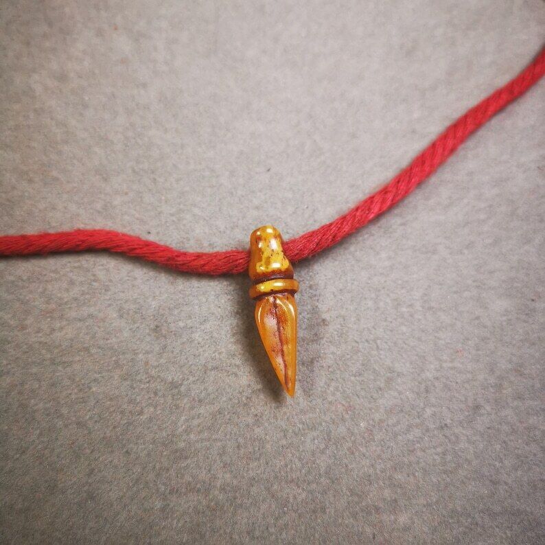 Gandhanra Tibetan Yak Bone Amulet Vajra Kila(Dorje Phurba) for Mala,Prayer Beads