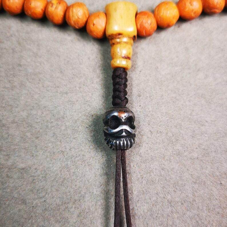 Amulet,Skull Citipati Pendant,Spacer for Mala,Bag Hanging,Prayer Bead - Tibetan Buddhist mala beads, view 5