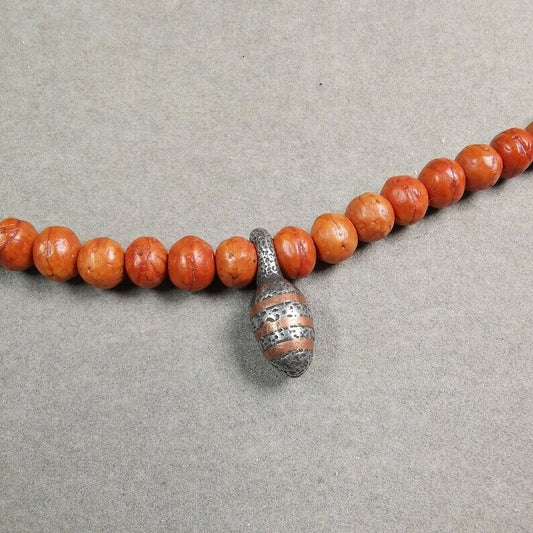 Mala Counter Clip,Stripe Dzi Shape Bum Counter Clip for Prayer Beads